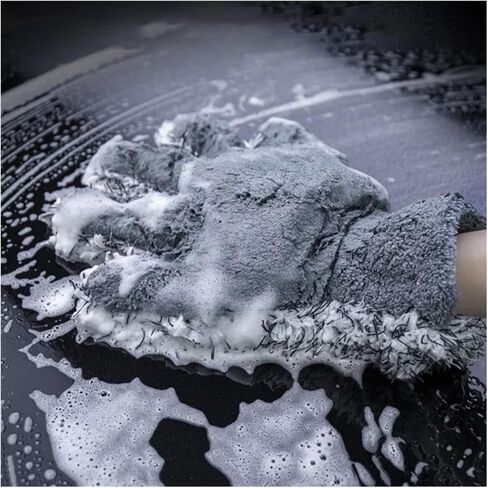 Car Cleaning Gloves - 5 Fingers Mitts for Body Dirt and Removal, Wet and Dry Tyre Wash, for Car Detailing(Blue 1pc) in Saudi Arabia
