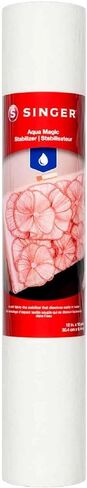 Singer Aqua Magic Water-Soluble Embroidery Stabilizer | Soft, Fabric-Like Stabilizer That Fully Dissolves in Water | Perfect for Free Standing Lace, Appliqué, Cutwork & 3D Embroidery Designs in Saudi Arabia