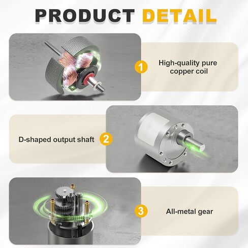 MECCANIXITY 6V 319RPM High Torque DC Gear Brushless Motor Micro Speed Reducing for Electronic Engine Fan Gearbox, JGB37-520 in Saudi Arabia