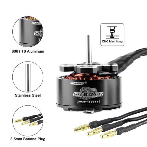GLOBACT 3625 Brushless Motor 1800KV 2-4S Outer Rotor Brushless Motor 3.5mm Banana Connector for 1/10 RC Crawler Car ﻿ in Saudi Arabia