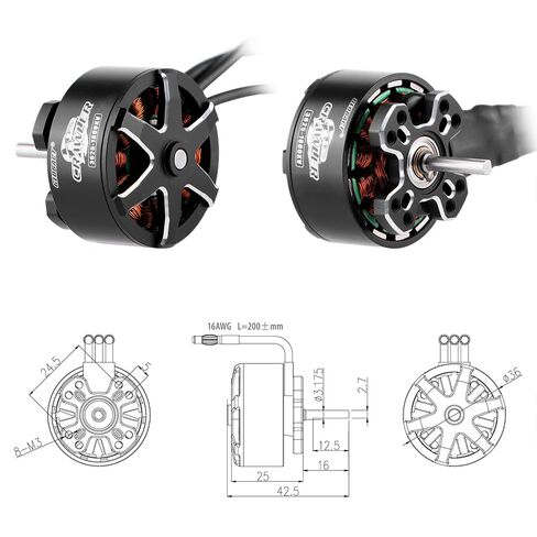GLOBACT 3625 Brushless Motor 1800KV 2-4S Outer Rotor Brushless Motor 3.5mm Banana Connector for 1/10 RC Crawler Car ﻿ in Saudi Arabia