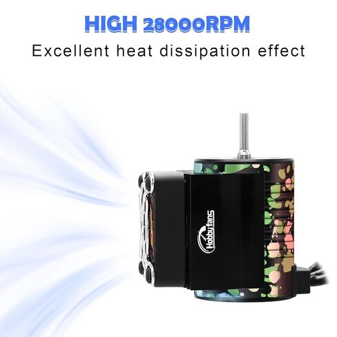 مراوح هواية مقاومة للماء GR3650 3900KV محرك بدون فرشاة 3.175 مم عمود مع 60 أمبير بدون مستشعر ESC مجموعة وحدة تحكم السرعة الكهربائية ومبدد حراري وبطاقة برمجة لشاحنة سيارة RC 1/10 in Kuwait