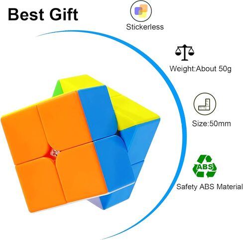 مجموعة مكعبات السرعة 2×2 مكونة من 6 قطع، مكعبات سرعة بهيكل مضاد للانفجار، مكعبات احجية العاب الحفلات للاطفال، جميع الاعمار، مناسبة للمبتدئين واللاعبين المحترفين in Kuwait