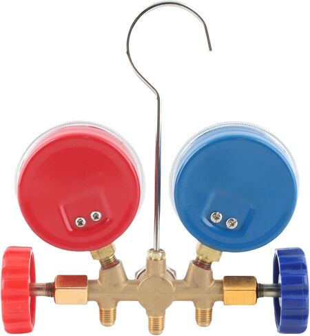 Refrigerant Air Conditioning Tools, AC Diagnostic Manifold Set with Hose and Hook Kit, HVAC Manifold for Car AC and Home Refrigeration, Brass in Saudi Arabia