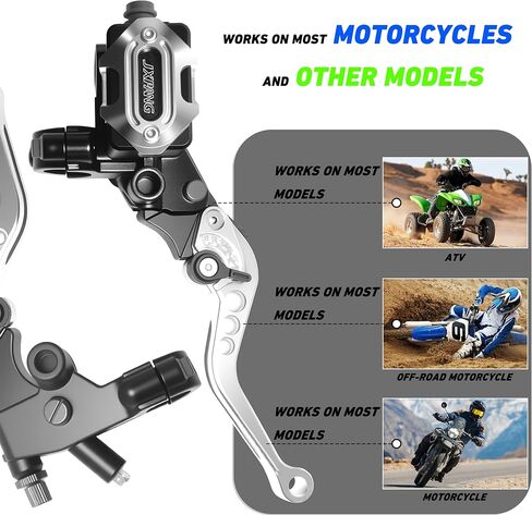 7/8" 22mm Motorcycle Handlebar CNC Brake Master Cylinder Reservoir Clutch and Brake Lever Left & Right Set+Hand Grips+Handlebar Ends Set for Honda Kawasaki Suzuki Yamaha (Black) in Saudi Arabia