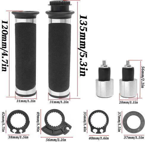 7/8" 22mm Motorcycle Handlebar CNC Brake Master Cylinder Reservoir Clutch and Brake Lever Left & Right Set+Hand Grips+Handlebar Ends Set for Honda Kawasaki Suzuki Yamaha (Black) in Saudi Arabia