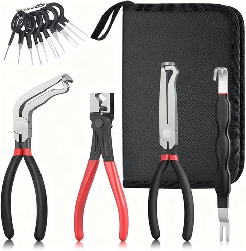 4-Piece Electrical Disconnect Pliers Kit for Cars, Professional Universal Automotive Electrical Plug Connector Removal Tool, Hose Clamp Pliers & Connector Separator for Car Wiring Harness Repair in Saudi Arabia