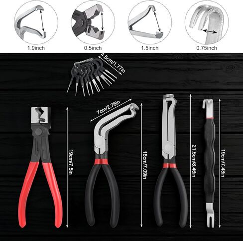 4-Piece Electrical Disconnect Pliers Kit for Cars, Professional Universal Automotive Electrical Plug Connector Removal Tool, Hose Clamp Pliers & Connector Separator for Car Wiring Harness Repair in Saudi Arabia