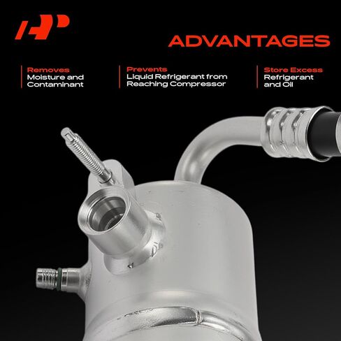 مكيف هواء ألومنيوم ممتاز A/C مجفف استقبال متوافق مع موديلات Ford & Lincoln - F-150 2004 4.6L 5.4L، F-150 2005 4.2L 5.4L، F-150 2006-2008، F-150 Heritage 2004 5.4L، Mark LT، فضي in Kuwait