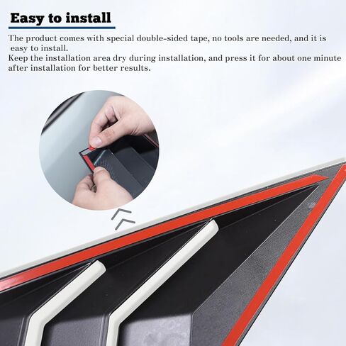 Kurtz Rear Side Window Louvers for Chevy Camaro 2016-2018 2019 2020 2021 2022 2023 2024 Triangular Window Glass Blinds Air Vent Scoop Shades Cover Blinds Trim Sport Accessories ABS Carbon Fiber 2PCS in Saudi Arabia
