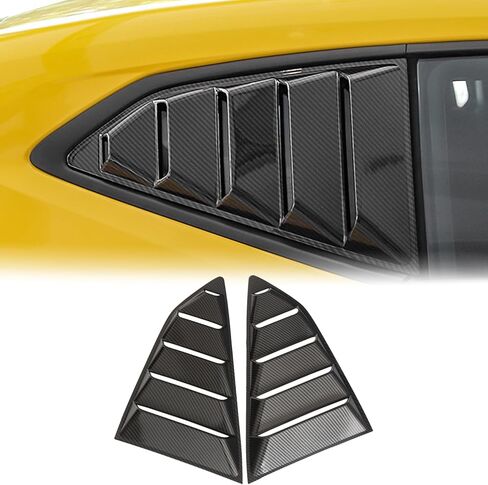 Kurtz Rear Side Window Louvers for Chevy Camaro 2016-2018 2019 2020 2021 2022 2023 2024 Triangular Window Glass Blinds Air Vent Scoop Shades Cover Blinds Trim Sport Accessories ABS Carbon Fiber 2PCS in Saudi Arabia