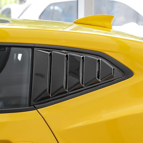 Kurtz Rear Side Window Louvers for Chevy Camaro 2016-2018 2019 2020 2021 2022 2023 2024 Triangular Window Glass Blinds Air Vent Scoop Shades Cover Blinds Trim Sport Accessories ABS Carbon Fiber 2PCS in Saudi Arabia