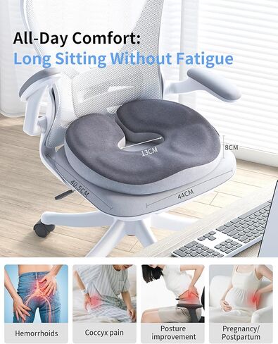 Memory Foam Donut Seat Cushion, Y-Shaped Orthopedic Pillow for Hemorrhoid & Tailbone Pain Relief, Sciatica, Pregnancy, Postpartum, Bed Sores & Surgery Recovery (Black) in Saudi Arabia