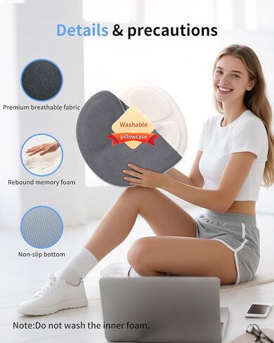 Memory Foam Donut Seat Cushion, Y-Shaped Orthopedic Pillow for Hemorrhoid & Tailbone Pain Relief, Sciatica, Pregnancy, Postpartum, Bed Sores & Surgery Recovery (Black) in Saudi Arabia