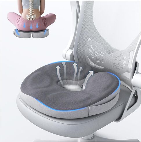 Memory Foam Donut Seat Cushion, Y-Shaped Orthopedic Pillow for Hemorrhoid & Tailbone Pain Relief, Sciatica, Pregnancy, Postpartum, Bed Sores & Surgery Recovery (Black) in Saudi Arabia