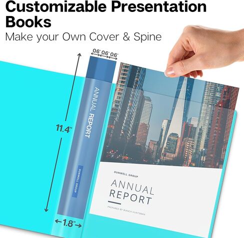 Dunwell Binder with Plastic Sleeves 24-Pocket (Black), Presentation Book, 8.5 x 11 Portfolio Folder with Clear Sheet Protectors, Displays 48 Pages of Documents, Certificates, Keepsakes in Kuwait