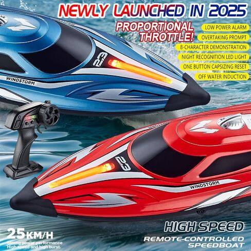jaming 2.4Ghz RC Boat,25KPH Fast Speed RC Boat,14 inch Remote Control Boats for Kids and Adults, Waterproof Toy Boats for Lakes & Pools Gifts for Kids Boys (Blue) in Saudi Arabia