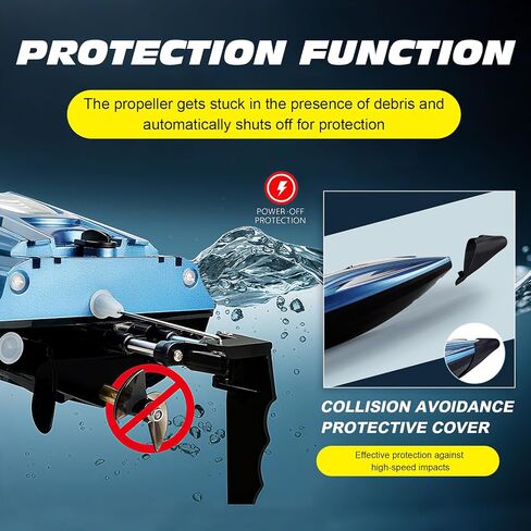 jaming 2.4Ghz RC Boat,25KPH Fast Speed RC Boat,14 inch Remote Control Boats for Kids and Adults, Waterproof Toy Boats for Lakes & Pools Gifts for Kids Boys (Blue) in Saudi Arabia