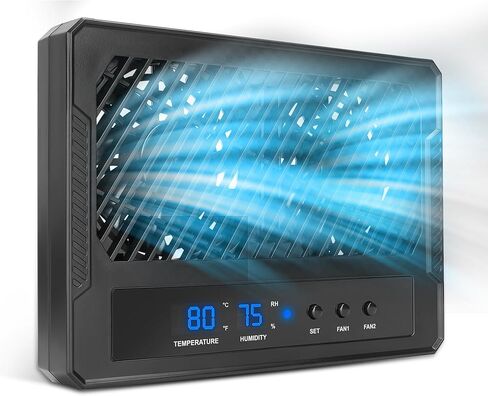 مروحة تهوية الزواحف مزودة بمستشعر للرطوبة ومنبه لدرجة الحرارة العالية، ومروحة مزيل الرطوبة لحاوية الزواحف وحوض التررم in Kuwait