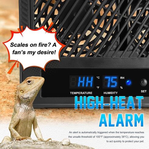 مروحة تهوية الزواحف مزودة بمستشعر للرطوبة ومنبه لدرجة الحرارة العالية، ومروحة مزيل الرطوبة لحاوية الزواحف وحوض التررم in Kuwait