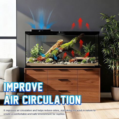 مروحة تهوية الزواحف مزودة بمستشعر للرطوبة ومنبه لدرجة الحرارة العالية، ومروحة مزيل الرطوبة لحاوية الزواحف وحوض التررم in Kuwait