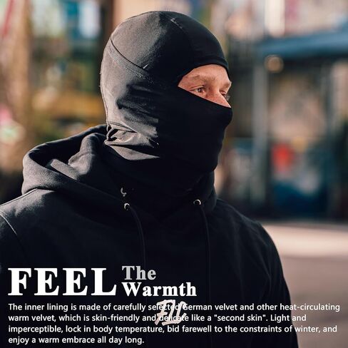 PROUDDEMON Thermal Balaclava Ski Mask Full Face Mask for Men Women, Windproof Neck Gaiter with Fleece Liner for Winter Sports in Saudi Arabia