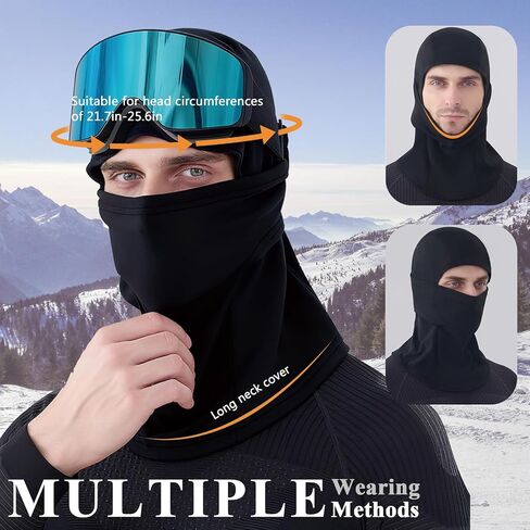PROUDDEMON Thermal Balaclava Ski Mask Full Face Mask for Men Women, Windproof Neck Gaiter with Fleece Liner for Winter Sports in Saudi Arabia