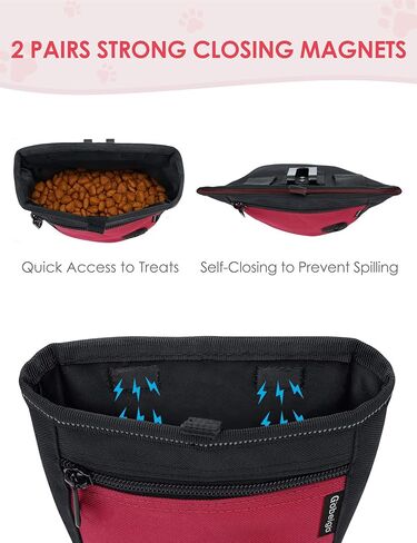 Gobeigo 2 Cup Magnetic Closure Dog Treat Pouch with Training Clicker(Black) in Saudi Arabia