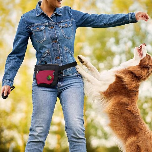 Gobeigo 2 Cup Magnetic Closure Dog Treat Pouch with Training Clicker(Black) in Saudi Arabia