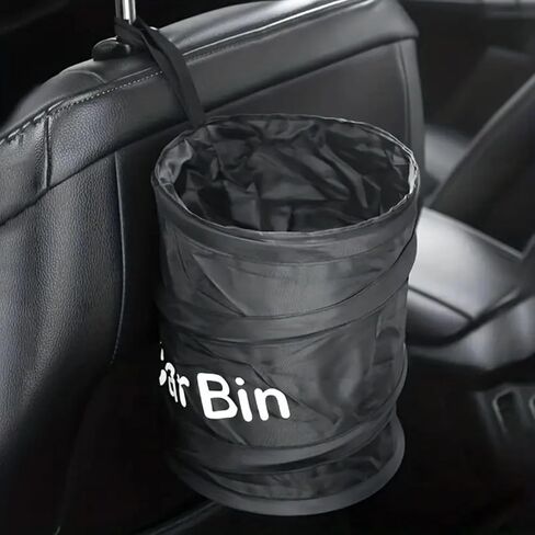 Car Trash Can, Interior Collapsible Garbage Can, Hangable Car Garbage Bin, for Back Seat or Front Seat, Leakproof Interior Liners Trash Bin Suitable for Automotive, Traveling（Black） in Saudi Arabia