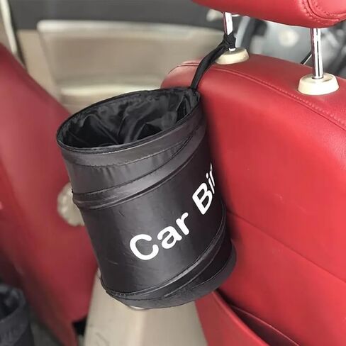 Car Trash Can, Interior Collapsible Garbage Can, Hangable Car Garbage Bin, for Back Seat or Front Seat, Leakproof Interior Liners Trash Bin Suitable for Automotive, Traveling（Black） in Saudi Arabia