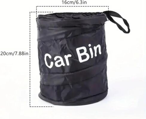 Car Trash Can, Interior Collapsible Garbage Can, Hangable Car Garbage Bin, for Back Seat or Front Seat, Leakproof Interior Liners Trash Bin Suitable for Automotive, Traveling（Black） in Saudi Arabia