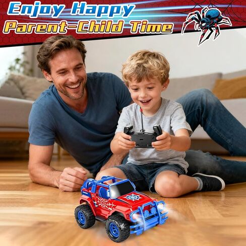 Spider Rc Cars, Remote Control Car for Boys 4-7 8-12 Stunt Rc Monster Trucks with 360 Flips & 3D Lights & Music, Car Toys for Kids Toddlers Christmas Birthday Gift in Kuwait