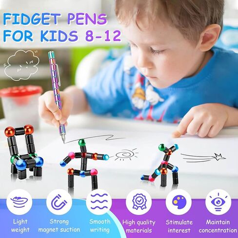 Christmas Stocking Stuffers Magnetic Fidget Pen, Decompression Magnetic Toy Pen, Funny Gifts for Teen Boys Girls Gifts, Kids Novelty Gadget Gift, Birthday Gift, Valentine Classroom Gifts (Small Blue) in Saudi Arabia