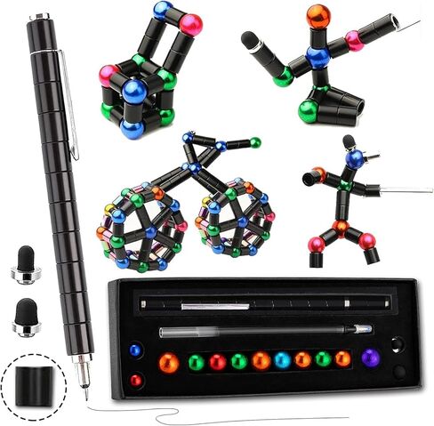 Christmas Stocking Stuffers Magnetic Fidget Pen, Decompression Magnetic Toy Pen, Funny Gifts for Teen Boys Girls Gifts, Kids Novelty Gadget Gift, Birthday Gift, Valentine Classroom Gifts (Small Blue) in Saudi Arabia