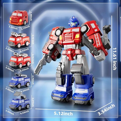 5 in 1 Magnetic Transform Cars Robot Toys Gift for Boy Ages 4-6, Easy DIY Assembly, STEM Magnetic Transform Engineering Trucks Toy, Birthday for Kids 3 4 5 6 7 Year Old(Yellow) in Saudi Arabia