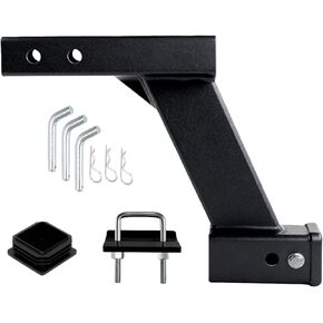 10-Inch Hitch Receiver Extension Riser, 10000lbs Trailer Hitch Adapter, Adjustable Hitch 2 Inch Receiver with Stabilizer, 9" or 11" Length Adjustable, 3-Pack Hitch Pins and Universal Trailer Cap in Saudi Arabia