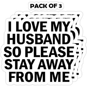 ملصق I Love My Husband Stay Away From My Wife، 3CT زجاجة مياه للكمبيوتر المحمول بهلوان سيارة شاحنة الوفير الهاتف اللوحي هدية الجدار ملصق النافذة (2 بوصة (صغير)) in Saudi Arabia