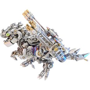 مجموعة نماذج تنين معدنية ثلاثية الأبعاد - 2030+قطعة من الفولاذ المقاوم للصدأ Steampunk لتجميع DIY، شكل فني تنين كبير بأربعة أرجل، نموذج ميكانيكي قابل للجمع وهدية للبالغين in Saudi Arabia