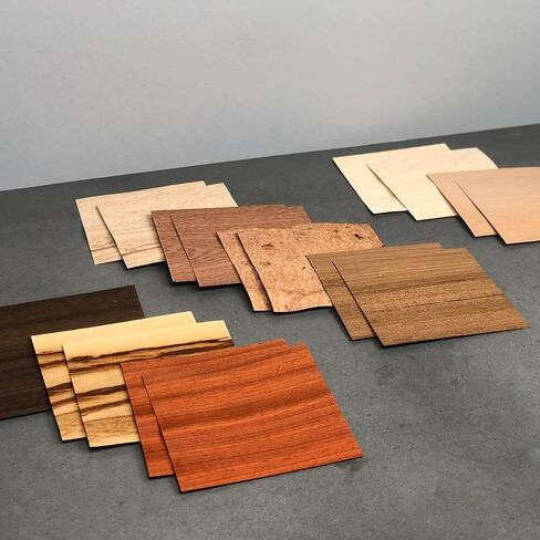 Exotic Fingerboard Veneer Pack – 18 Sheets (125 × 125 mm) for 6+ Decks | Premium Real Wood | Made in Germany | Smooth Grip Tape Included | DIY Fingerboard Deck Building Kit in Saudi Arabia