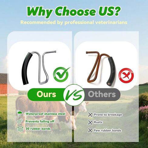 California Castration Stainless Steel Bander & Bands (30 pk) Castration Banding Tool Only for Animal Cast, Easy to Use in Saudi Arabia