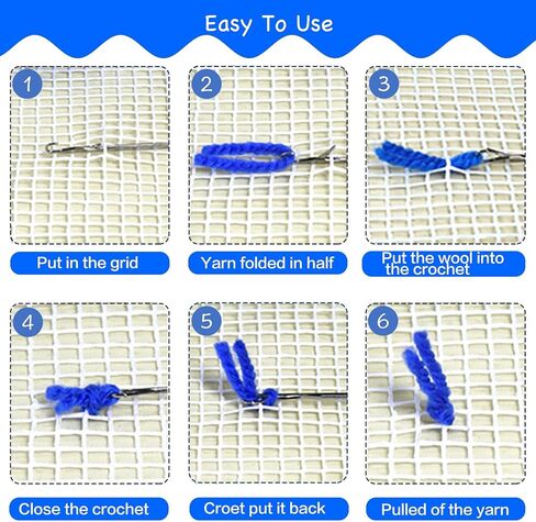 Numptain Latch Hook Kits for Adults,DIY Rug Crafts Rugby Pattern Color Printed Canvas,Latch Hook Kits for Beginners Handmade Needlework Crafts Home Decoration,12"x12" in Saudi Arabia
