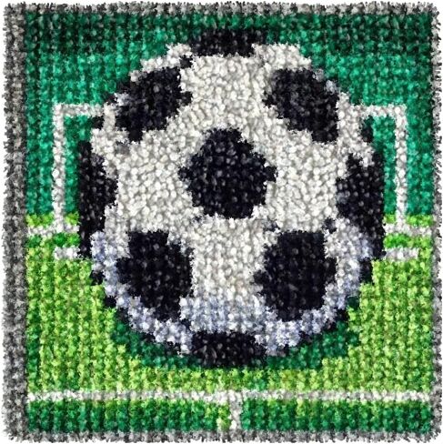 Numptain Latch Hook Kits for Adults,DIY Rug Crafts Rugby Pattern Color Printed Canvas,Latch Hook Kits for Beginners Handmade Needlework Crafts Home Decoration,12"x12" in Saudi Arabia