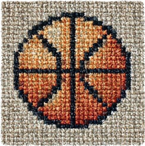 Numptain Latch Hook Kits for Adults,DIY Rug Crafts Rugby Pattern Color Printed Canvas,Latch Hook Kits for Beginners Handmade Needlework Crafts Home Decoration,12"x12" in Saudi Arabia