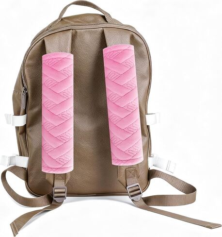 Amooca 2-Pack Soft Seat Belt Covers Universal Car Shoulder Pad Cushions with Braid Pattern for Comfortable Driving & Bag Strap Protection Pink in Saudi Arabia