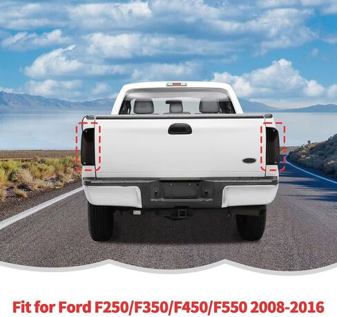 RT-TCZ Smoked Black Tail Light Lamp Cover Guard Trim Decoration Exterior Accessories for Ford F250/F350/F450/F550 2008-2016 in Saudi Arabia
