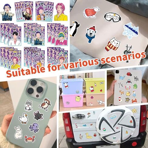 8Pcs Anime Stickers, Mixed & Matched with 8 Designed Cartoon Sticker for Party Favors, Reward, Decor, Gift Idea in Saudi Arabia