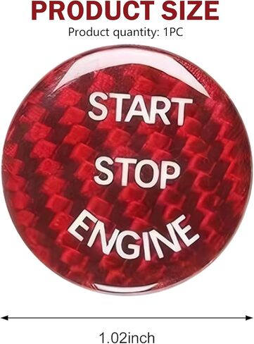 Car Push Start Button Cover, Ignition Button Cover Replacement, Carbon Fiber Interior Sticker, Suitable for Most Cars (Carbon Black) in Saudi Arabia