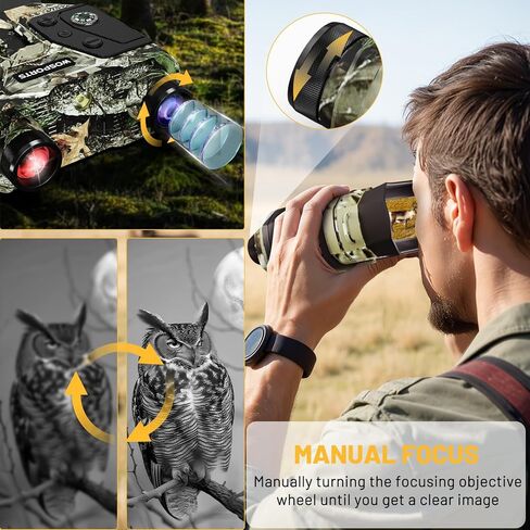 WOSPORTS 4K Night Vision Goggles with 48MP Photo, 3280ft Full Color Vision, 1300ft IR Distance, 3" HD Screen, 10X Optical Zoom, 5000mAh Battery, Binoculars for Wildlife Observation, Gifts for Men in Saudi Arabia