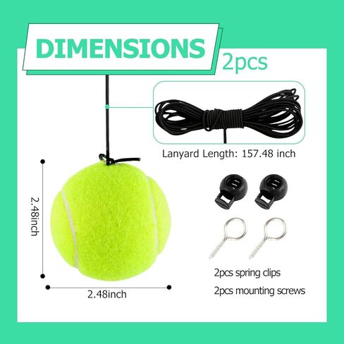 Aokdom 2PCS Garage Tennis Ball Parking Aid,Adjustable Strap Garage Ball for Parking&Collision Protection,Universal Garages Parkings Aid Includes Screw Hooks&Spring Clips Car Tools in Saudi Arabia